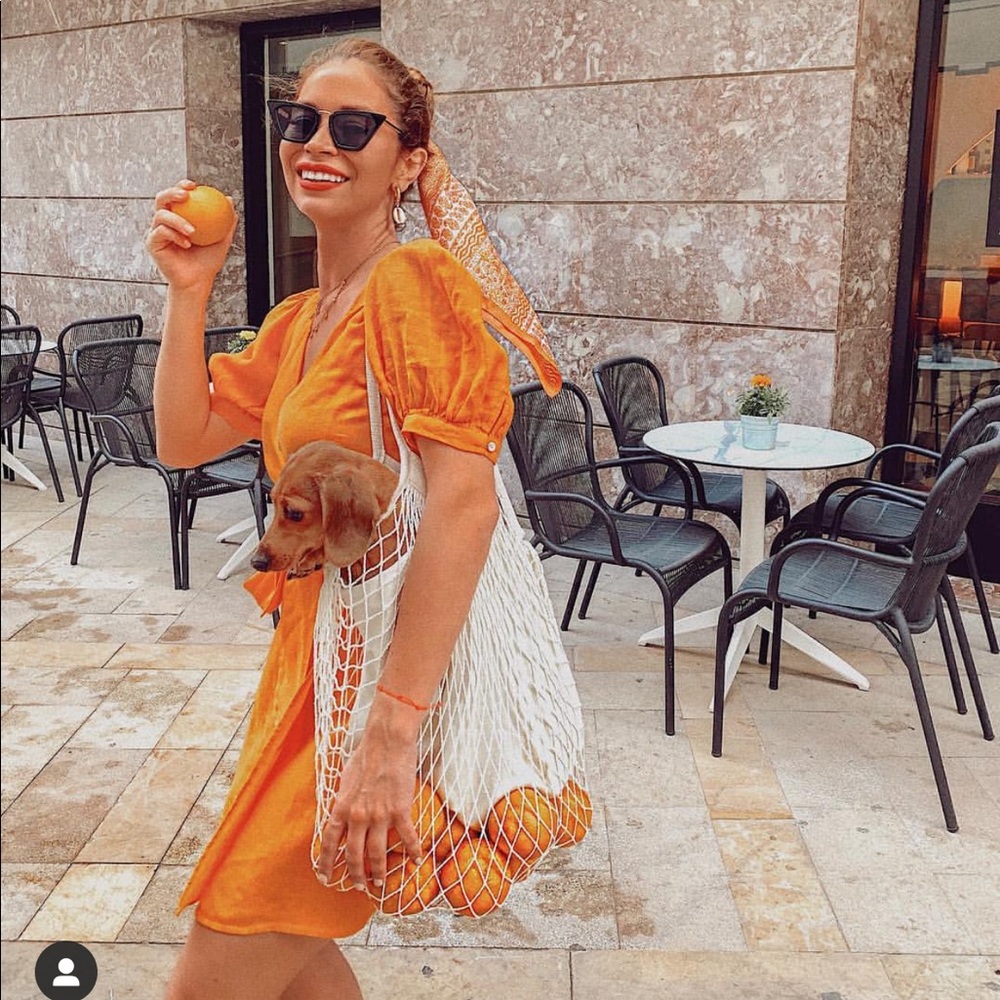 Puff sleeve Zara wrap linen dress